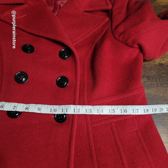 St Johns Bay Double Breasted Peacoat M Wool Cashmere Blend Preppy Quiet Luxury - Picture 7 of 11